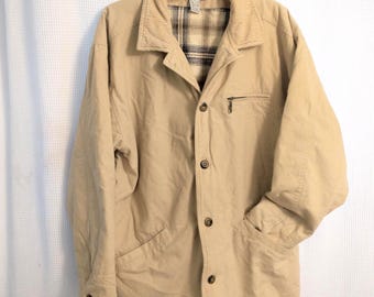 Vintage Cherokee Barn Jacket: Flannel-Lined Quilted Chore Coat
