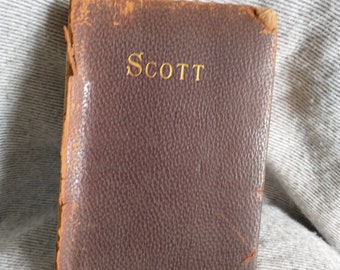 Antique Leather Bound Sir Walter Scott Poetry Book (1884/1888)
