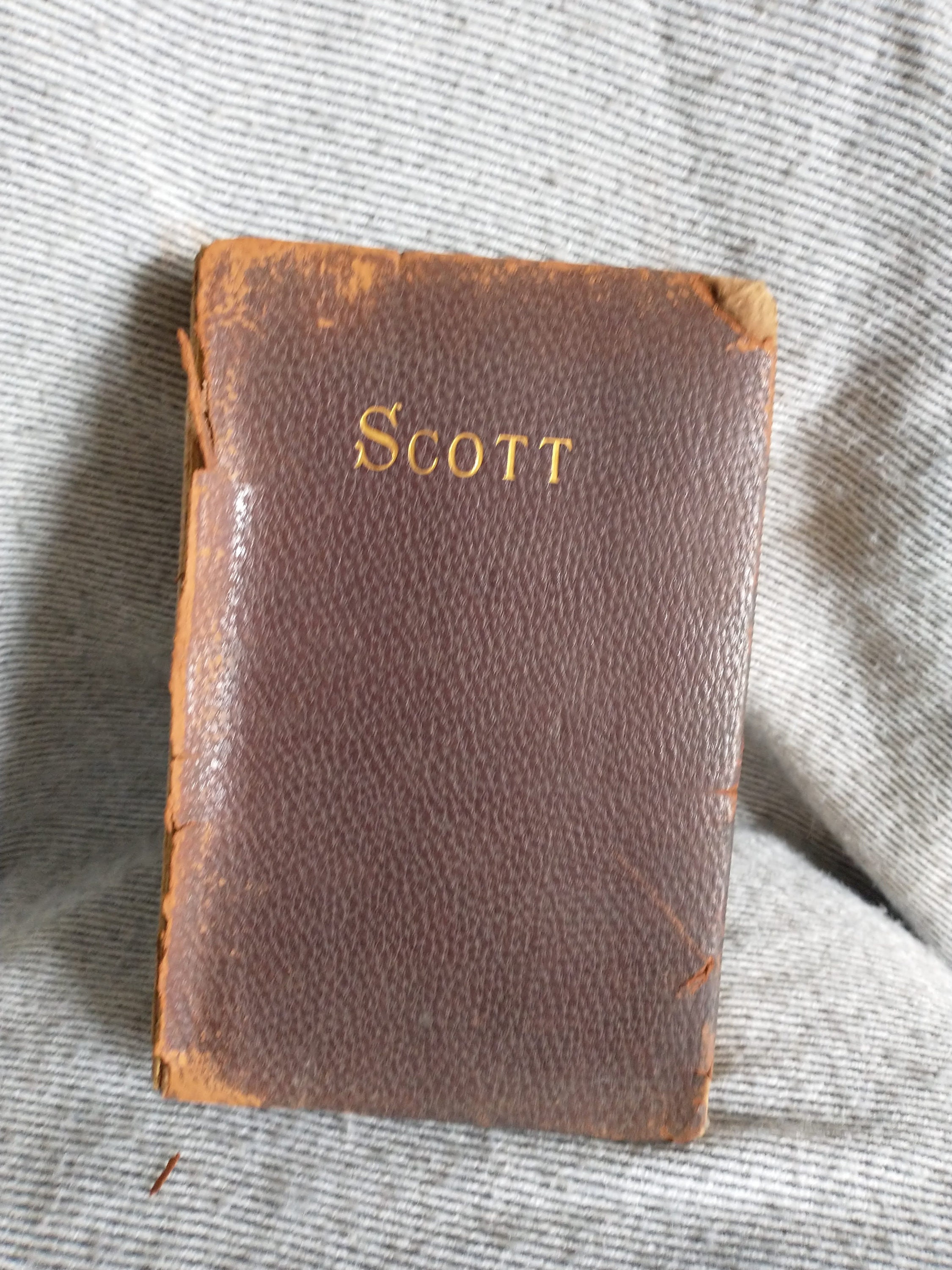 Antique Leather Bound Sir Walter Scott Poetry Book (1884/1888)