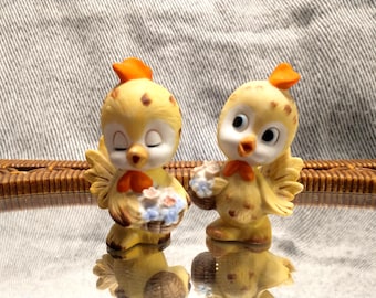 Vintage Easter Chick Figurines: Spring Home Decor (AS-IS)