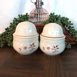 Floral Neutral Salt & Pepper Shaker Set | Vintage Salt and Pepper Shaker Set | Set of Salt and Pepper Shakers in Boho Floral Print