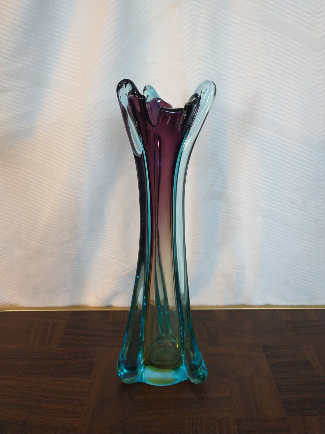 Vintage Murano Swung Glass Sommerso Vase in Amethyst Etsy