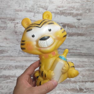Vintage Squeaky Toy Dolls: Retro Tiger and Mouse