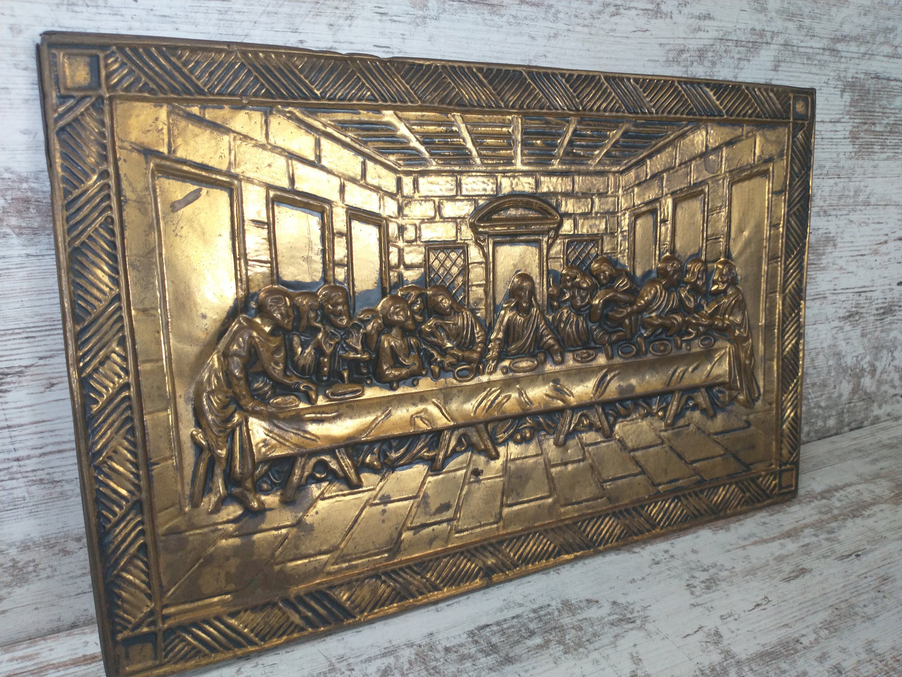 Vintage Gold Metal Last Supper Wall Art - Religious Decor - Etsy