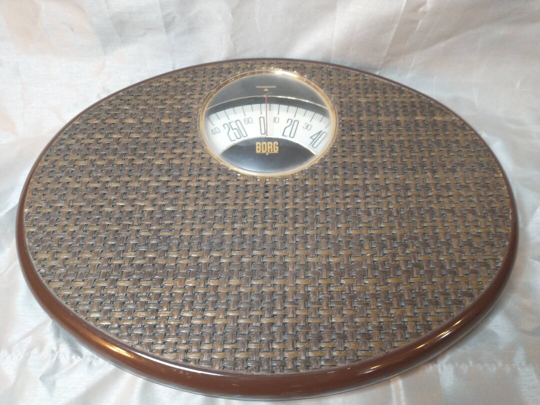 Vintage Woven Brown Bathroom Scale by Borg Vintage Mid Century Modern ...