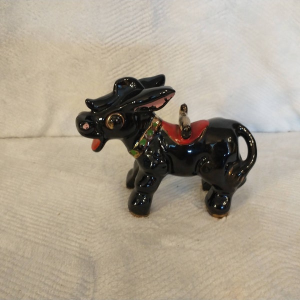 Japan Ceramic Figurine of a Donkey | Vintage Anthropomorphic Donkey | Retro Donkey Knick Knack | Japan Anthropomorphic Donkey Fig