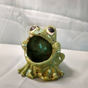 Retro Ceramic Frog scrubby sponge holder vintage mold Toad kitchen sink  bathroom