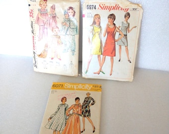 Vintage Simplicity Sewing Patterns Lot: 1960s-70s Kids & Women