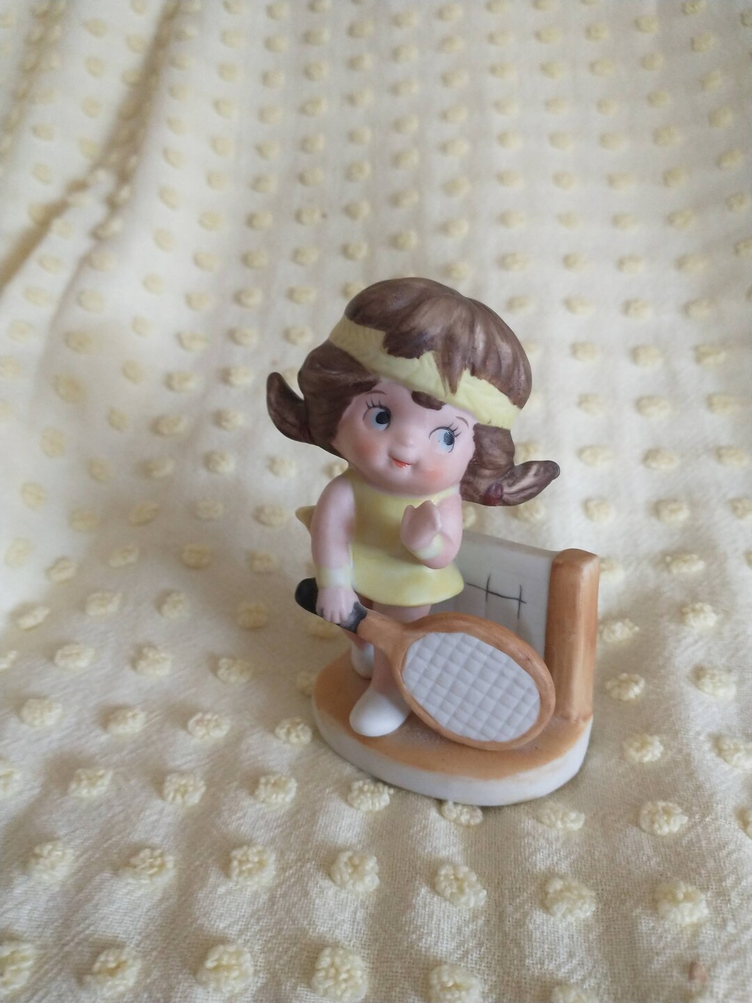 Lefton Tennis Girl Figurine Lefton Tennis Figurine Vntg Tennis Player Figurine Bisque Tennis