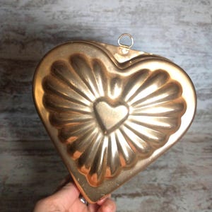Heart Copper Mold | Copper Jello Mold | Vintage Copper Mold for Jello | Heart Jello Mold | Heart Copper Wall Decor | 70s Copper Wall Decor