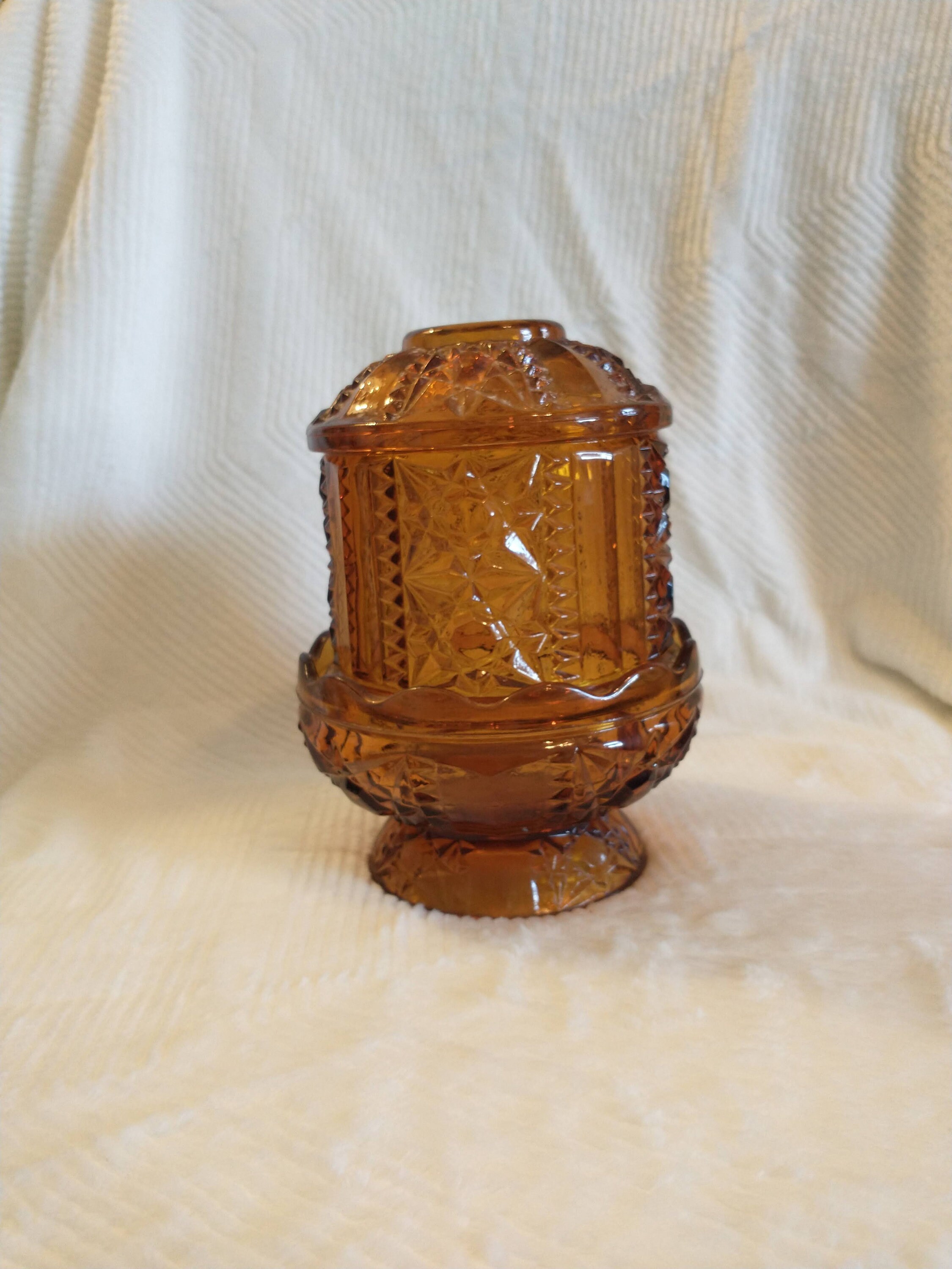 Amber Glass Fairy Light Vintage Amber Glass Fairy Lamp Gold Fairy