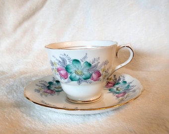 Vintage Colclough Floral Bone China Cup and Saucer Set