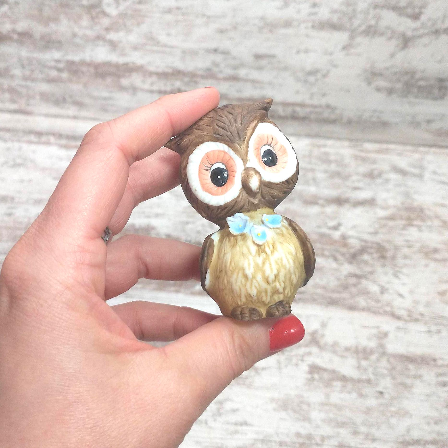 Vintage Josef Originals Owl Figurine: 1970s Ceramic Cottagecore Decor