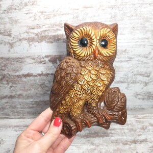 70s Owl Wall Art - Mid-Century Owl - Retro Woodland Wall Hanging - Boho Cottagecore Owl Decor - GrannyCore Wall Art Owl - Gallery Wall Owl