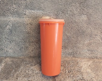 Vintage Orange Tupperware Container with Pouring Lid - 1970s Canister