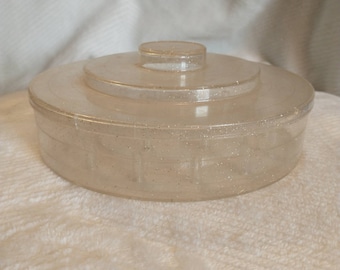 Vintage Sparkly Plastic Bobbin Caddy: 1960s Sewing Storage