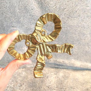 Vintage Gold Brass Bow Wall Hook: Coquette Decor