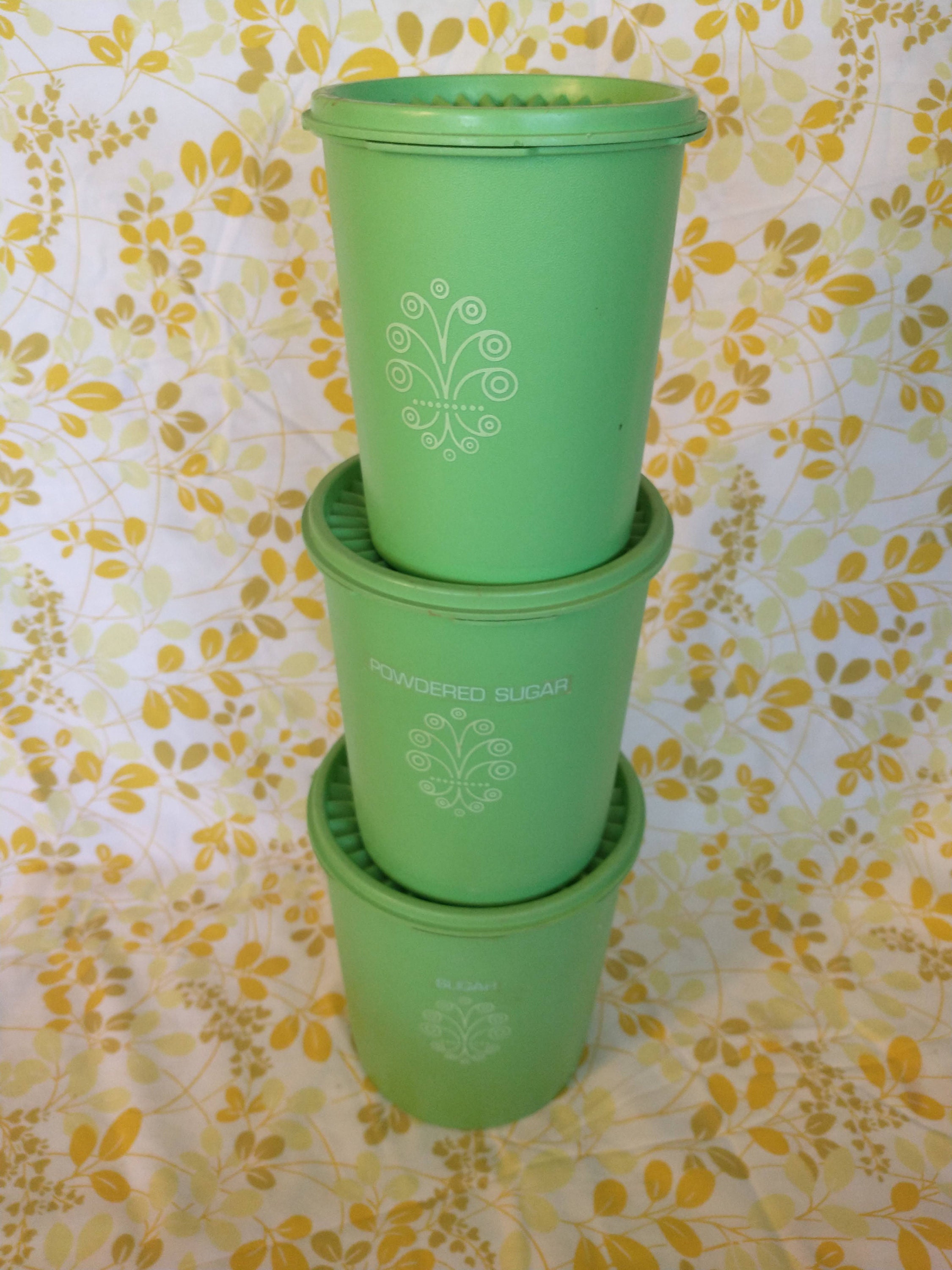 vintage tupperware canisters dark blue set of 4 with lids w/ creamer  container