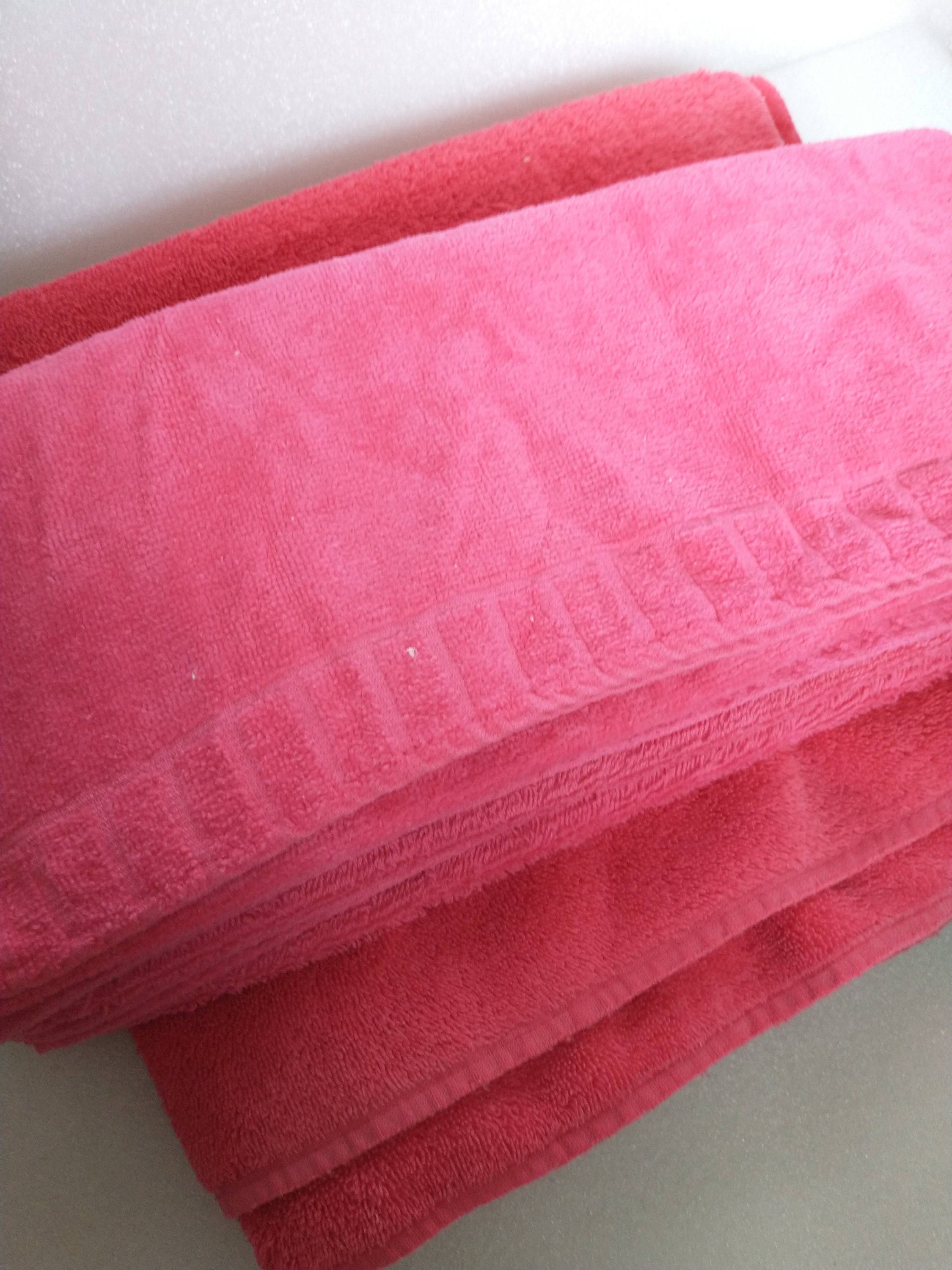Vintage Bright Hot Pink Bath Towel Set Vintage Bath Towel Etsy