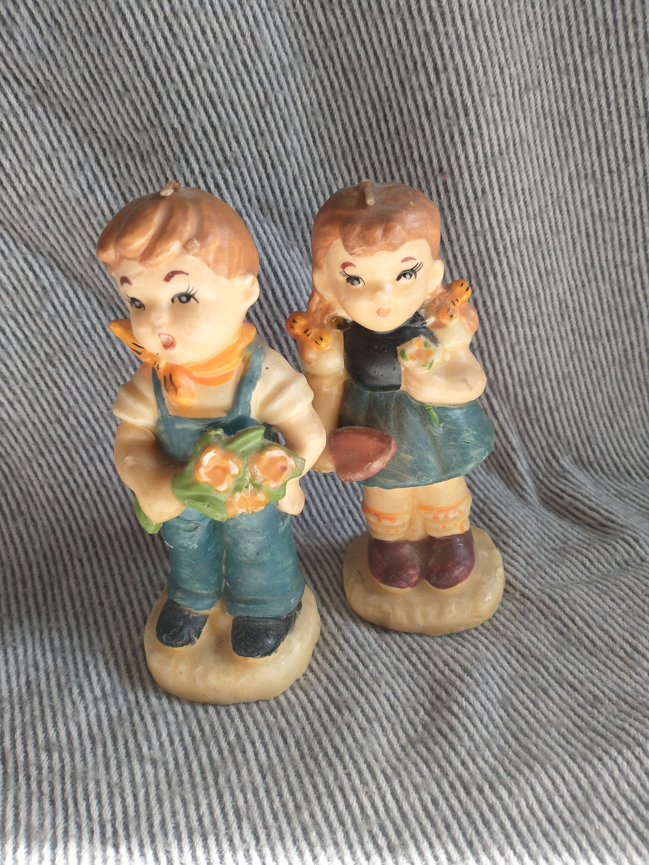 Vintage Set of Two Hummel Style Molded Candles Boy and Girl - Etsy