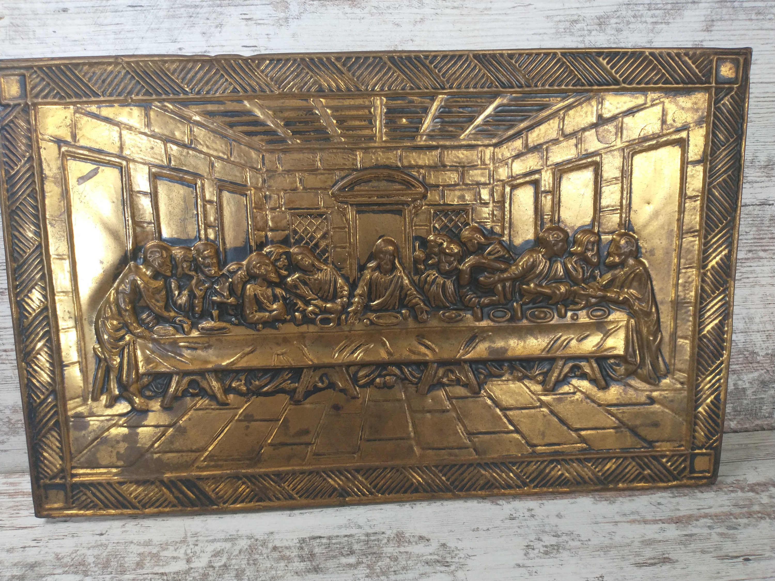 Vintage Gold Metal Last Supper Wall Art - Religious Decor - Etsy