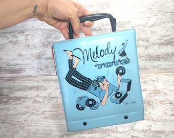 Vintage 1960s Children's Nursery Rhyme Vinyl Record Set – 6 Records with Melody Tote Case – Classic Kids' Music Collection