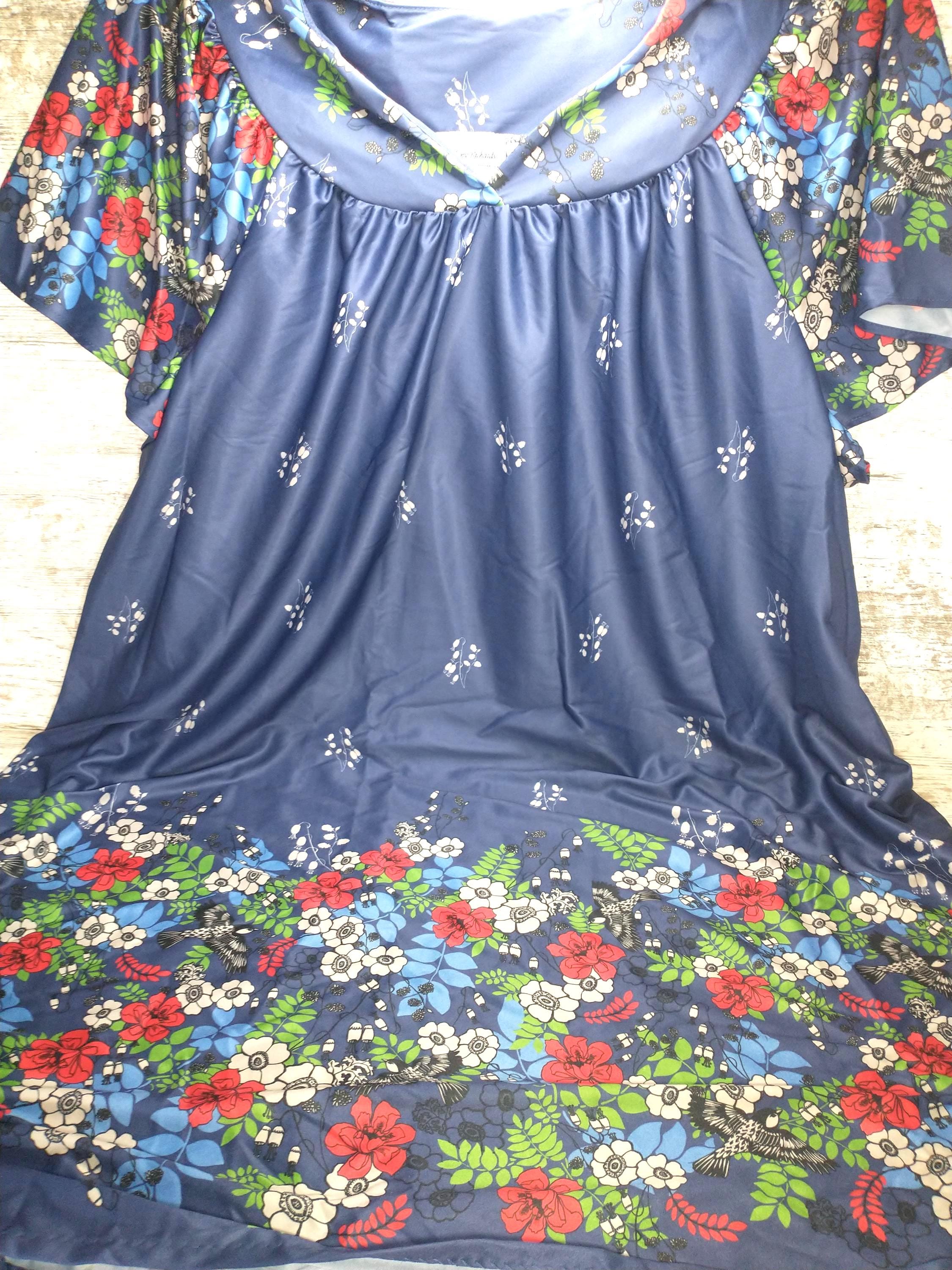 Vintage Floral Muu Muu: 1980s Polyester Housedress, Size 5X