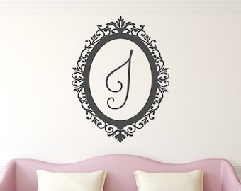 Vintage Mirror Initial Wall Decal