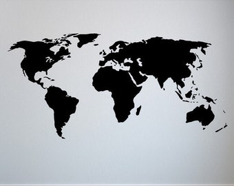 World Map Vinyl Wall Decal