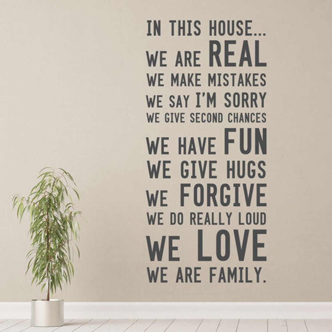 In This House Vinyl Wall Decal Quote - Etsy