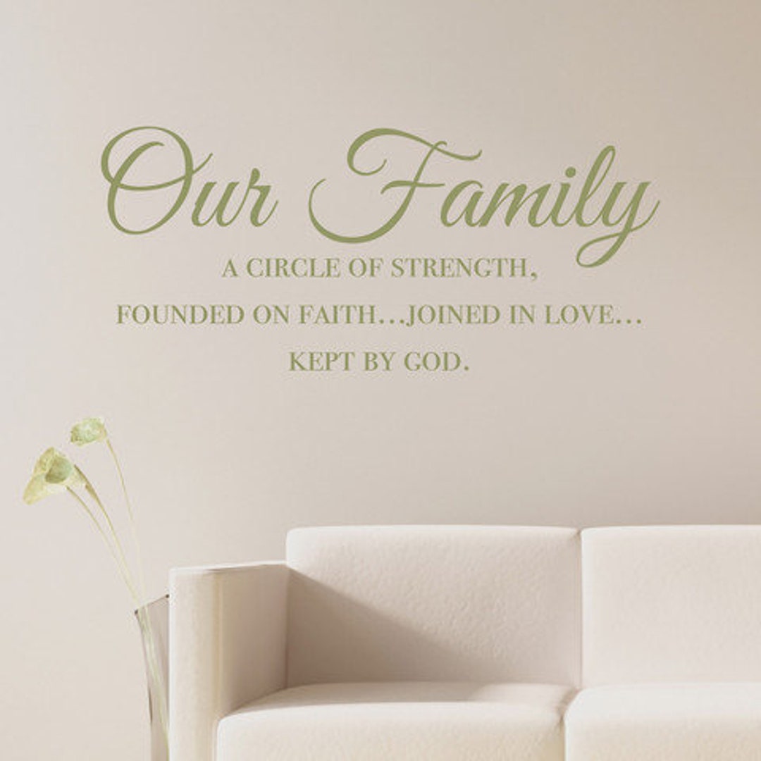 Our Family A Circle of Strength Vinyl Wall Decal Quote - Etsy