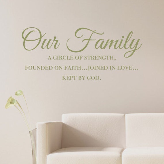 Our Family A Circle of Strength Vinyl Wall Decal Quote | Etsy