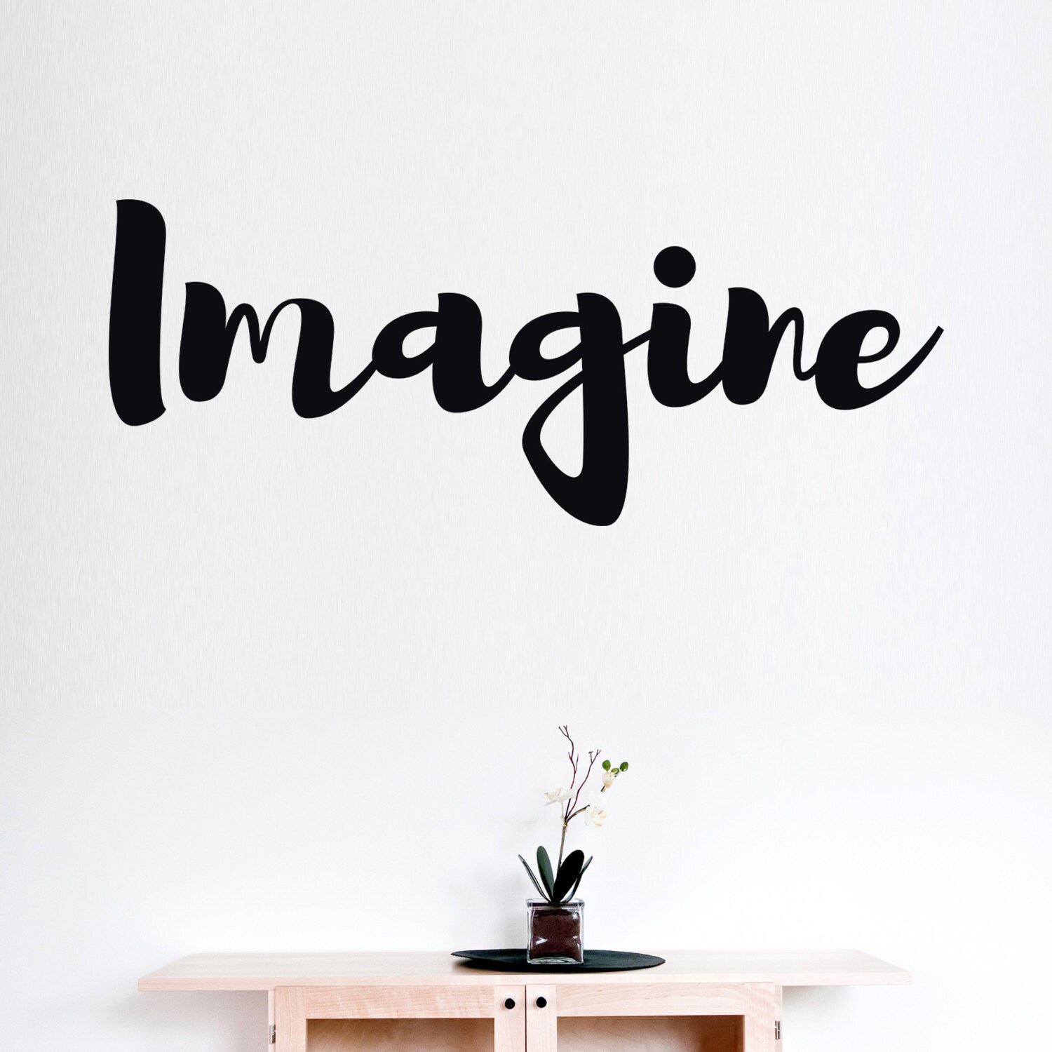 Imagine Vinyl Wall Decal Quote Etsy