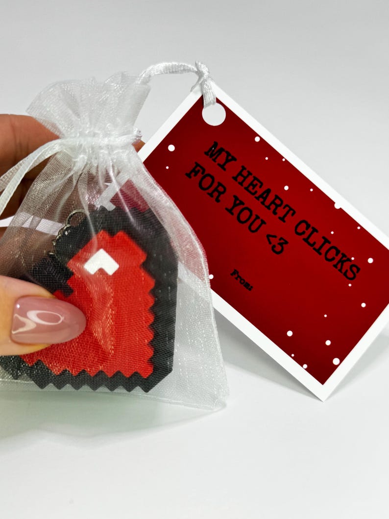 Pixel Heart Clicker Keychain! Silent or Clicky Options - Valentine’s ...