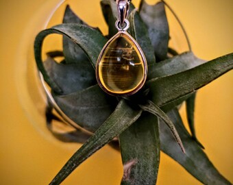 Natural Citrine teardrop pendant | Natural Stone | November Birthstone |  Healing Energy | Bridesmaid | Minimalist Jewelry | Sterling Silver