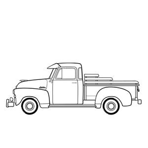 Farm Truck, Vintage Truck, Classic Truck, Truck, Farm Life, Farm Sweet Farm, Line Art, Minimalism, Print, Digital Download Print