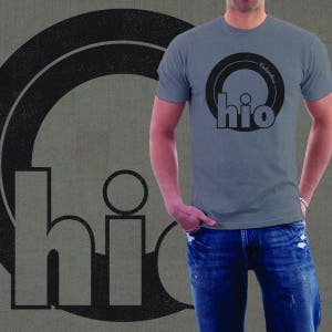 May include: A grey t-shirt with a black circle graphic featuring the text "Columbus, Ohio" and the word "hio" in a stylised font.