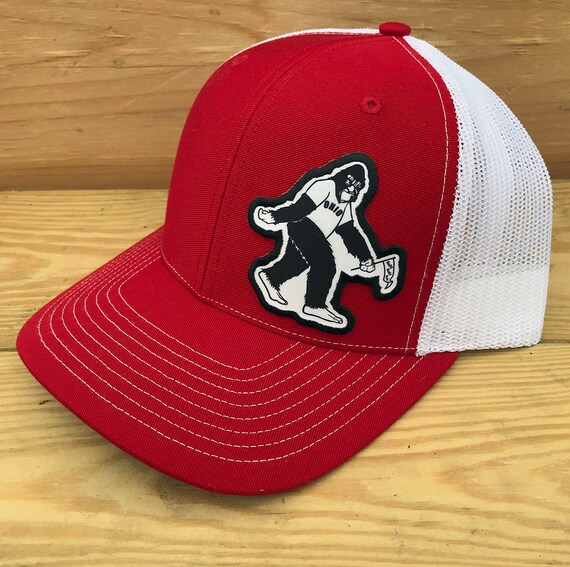 Bigfoot Trucker Hat Red Front White 