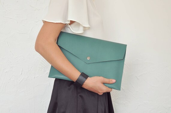 jade green clutch bag