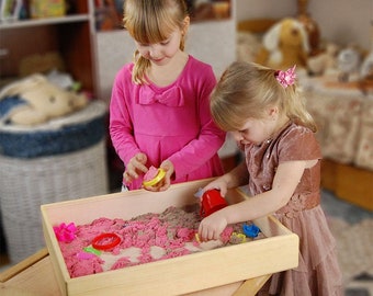 Wooden sensory box, Wood sandbox, Discovery box for sensory play, Mini Zen garden, Play therapy sand box, Sensory toys, Wooden box