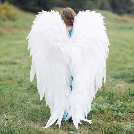 Costume per bambini ali d'angelo, ali di angioletto, cosplay delle ali dell' angelo bianco, costume di San Valentino, dimensioni per bambini Wings Photo  Prop -  Italia
