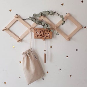 ACCORDION PEG RACK / Wooden Expandable Peg Rack / Coat Rack / Nursery Wall  Hanger 
