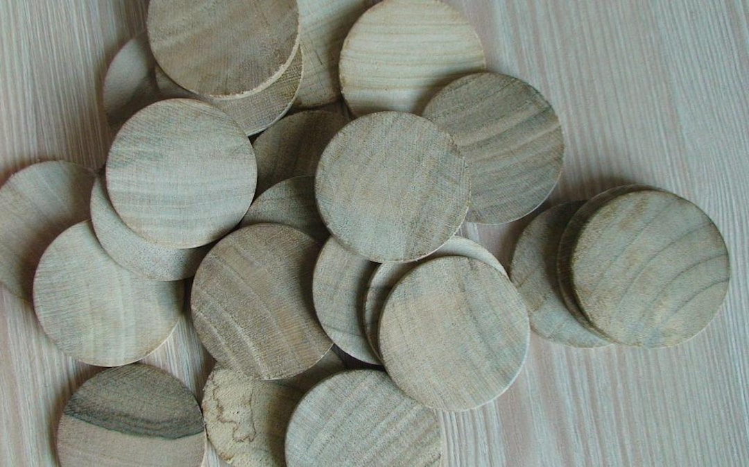2 Wood Circle 2.25'' Diameter Unfinished Wood for Crafts, Wooden