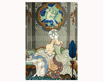 Art Deco Lesbendruck Les Liaisonsgewebes Gefahr Druck: George Barbier Illustration