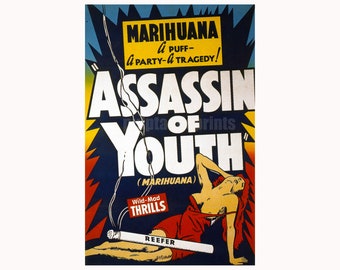 marijuana print Assassin of Youth — marijuana cult film poster repro | vintage anti-drug poster