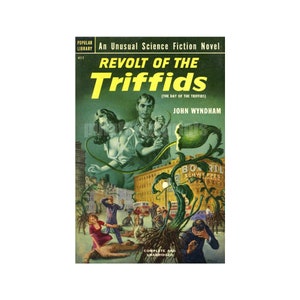 Aufstand der Triffids — vintage Sci-Fi-Pulp-Taschenbuch Cover Repro |  Science Fiction Zellstoffdruck