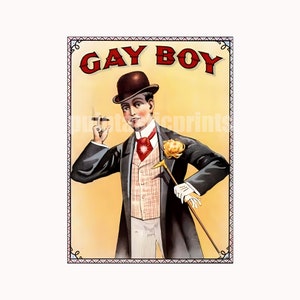 gay print Gay Boy —  vintage 1890 cigar ad | gay poster | gay wall art