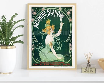 Art Nouveau Absinthe Print: Vintage Liqueur Ad, c. 1898-1901