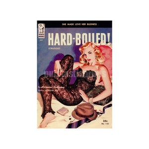 noir print Hard-Boiled! vintage pulp paperback cover repro | pulp art print