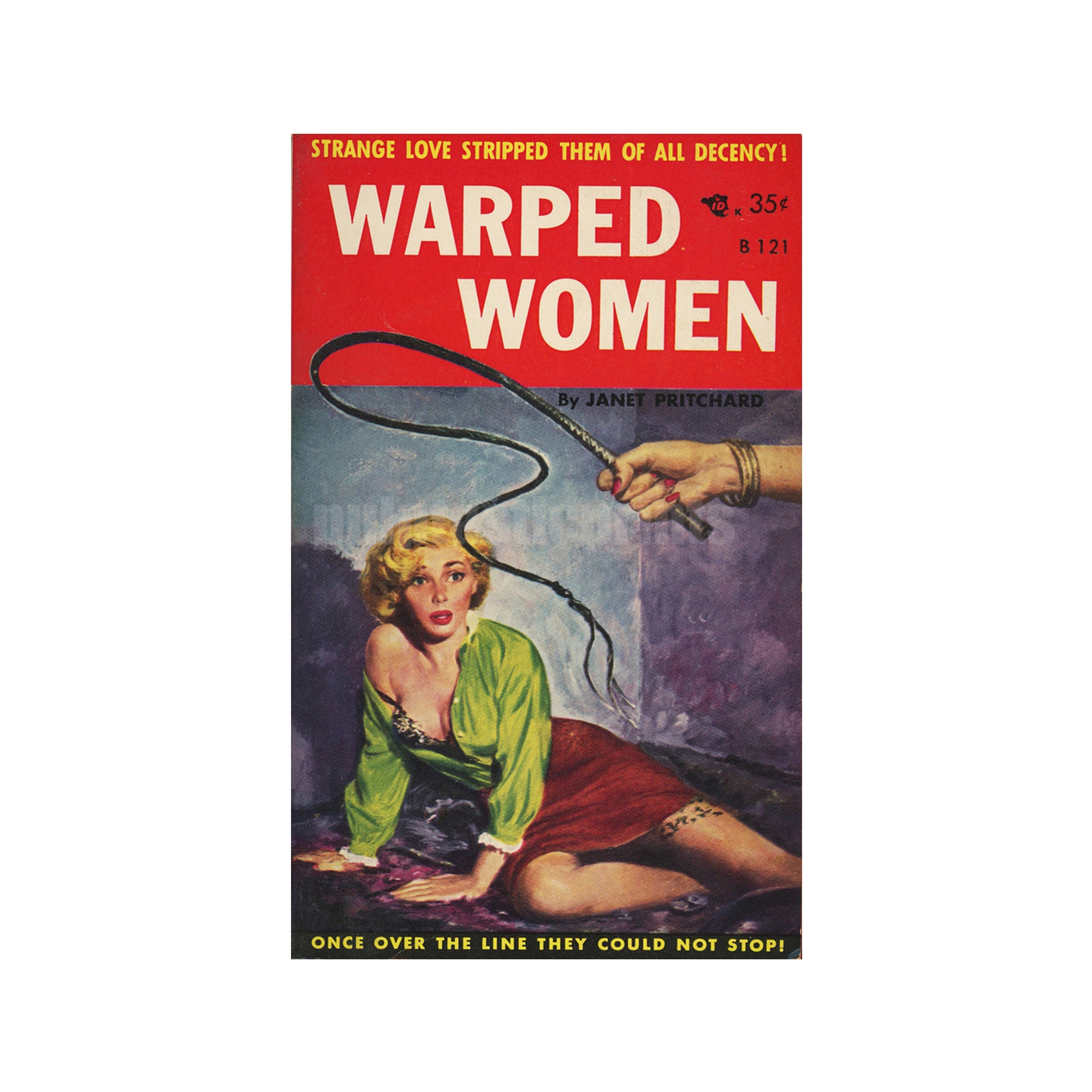 Lesbische print Warped Women vintage pulp paperback omslag